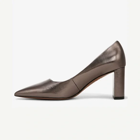 Franco Sarto Giovanna Pump- Pewter Metallic Faux Leather- Size 8.5M